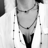 Silver and Lava Stone Double Chain - Alkemi Designs
