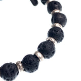 Lava stone handmade bracelet with 925 sterling silver spacer - Alkemi Designs